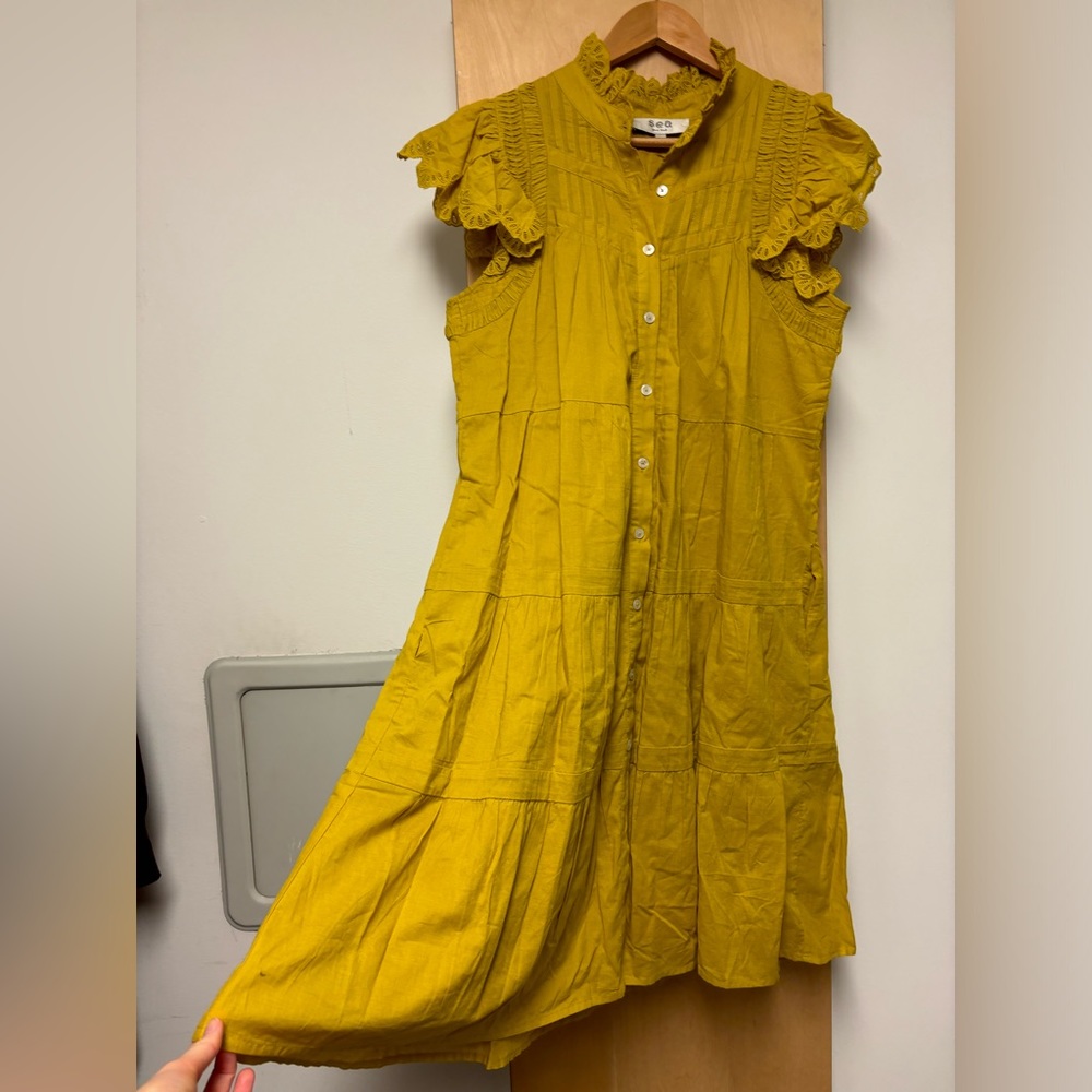 Sea New York pea green dress